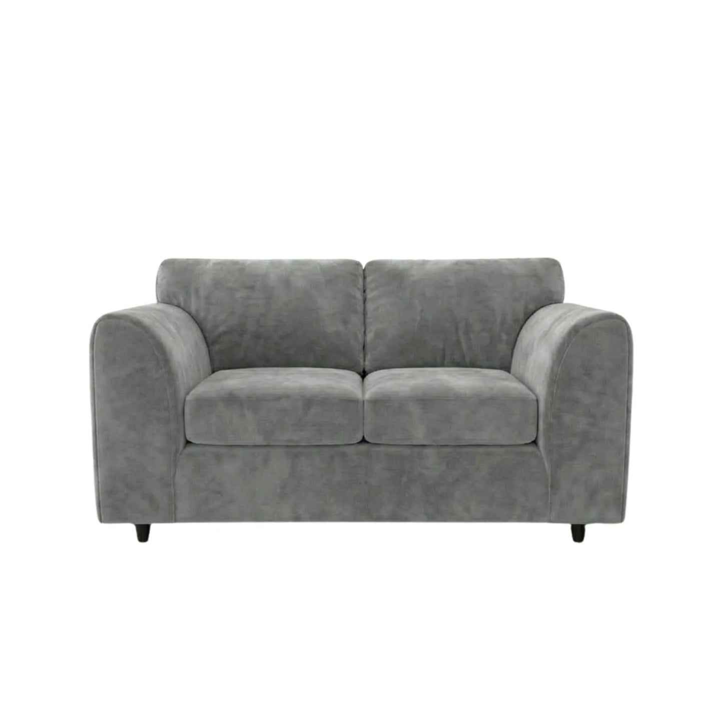 Two-seater plush velvet fabric sofa with full back from Gamzo Outlet, featuring a modern design and soft, comfortable cushions.