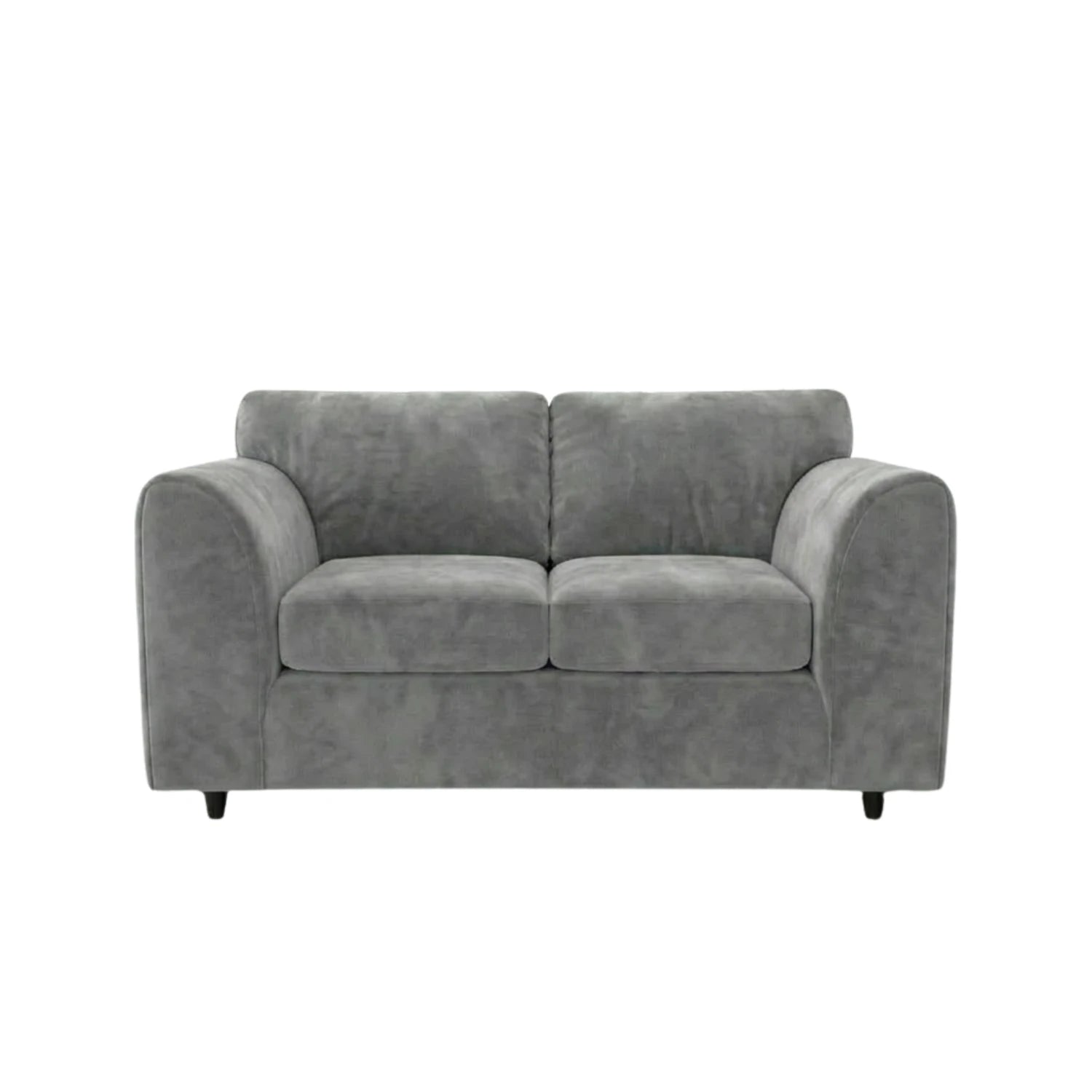 Two-seater plush velvet fabric sofa with full back from Gamzo Outlet, featuring a modern design and soft, comfortable cushions.