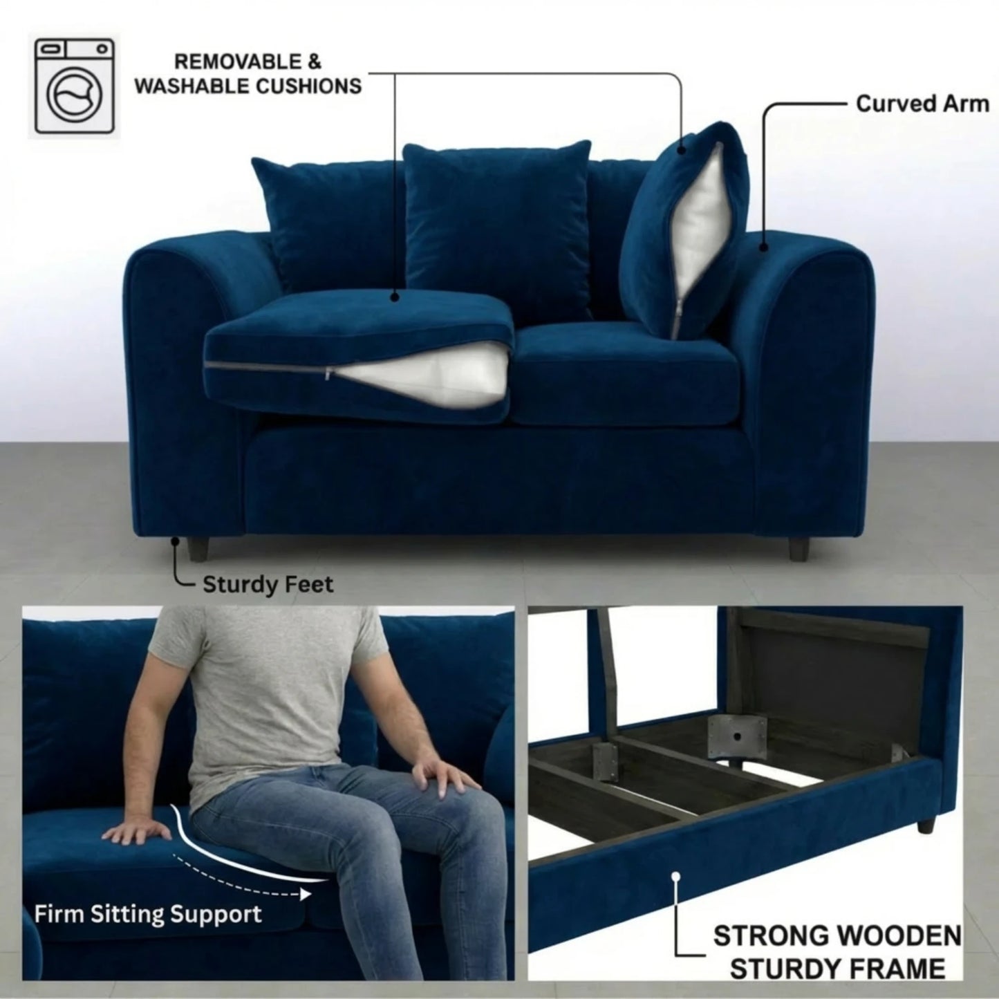 2 seater midnight blue