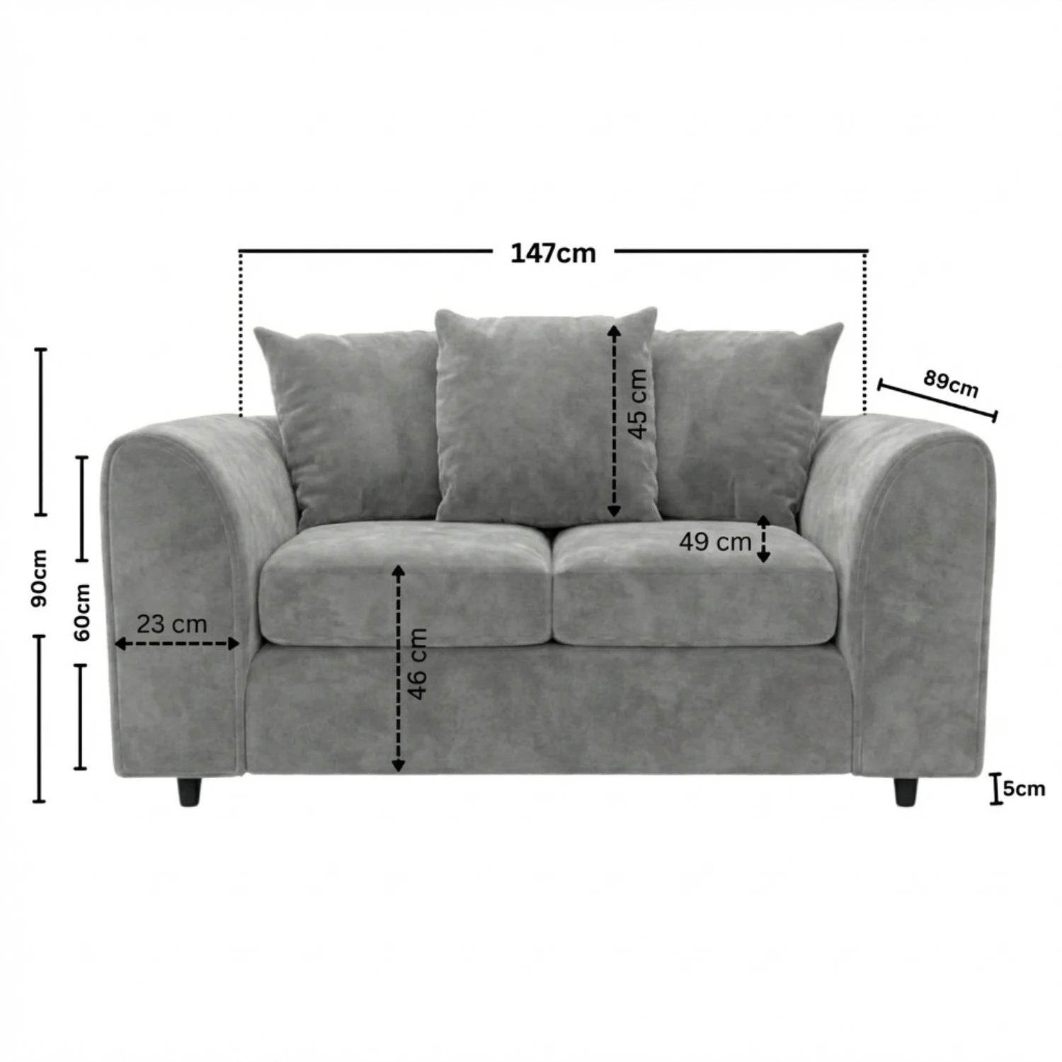 2 seater Light Grey