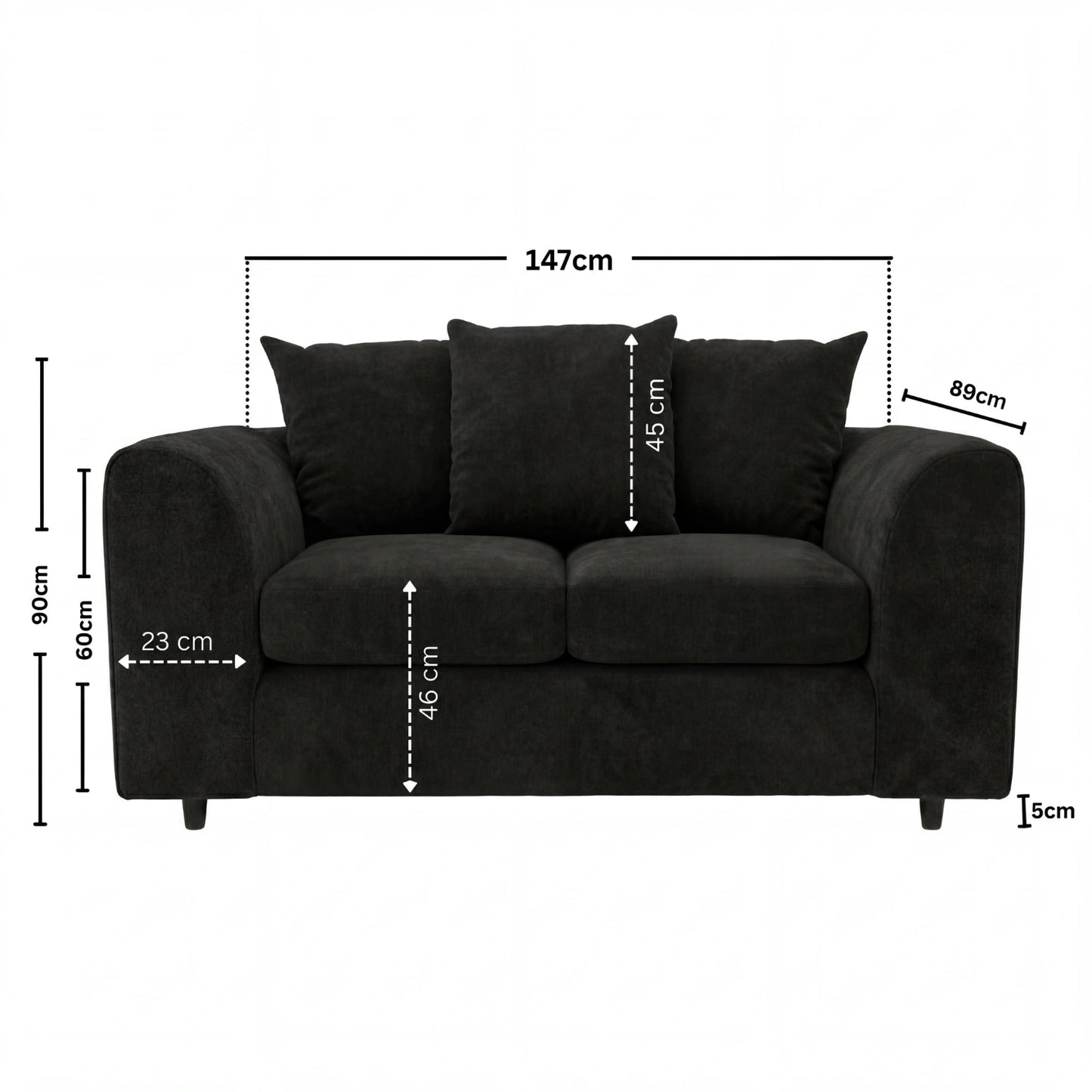 2 seater Black