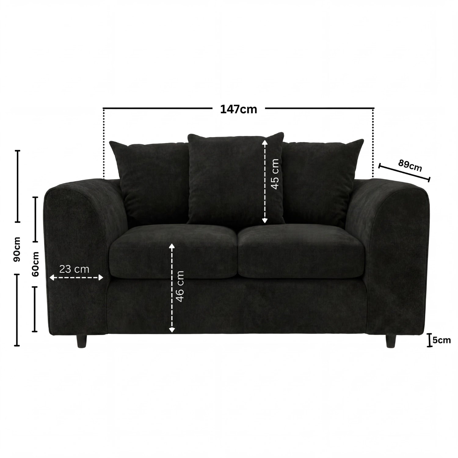 2 seater Black