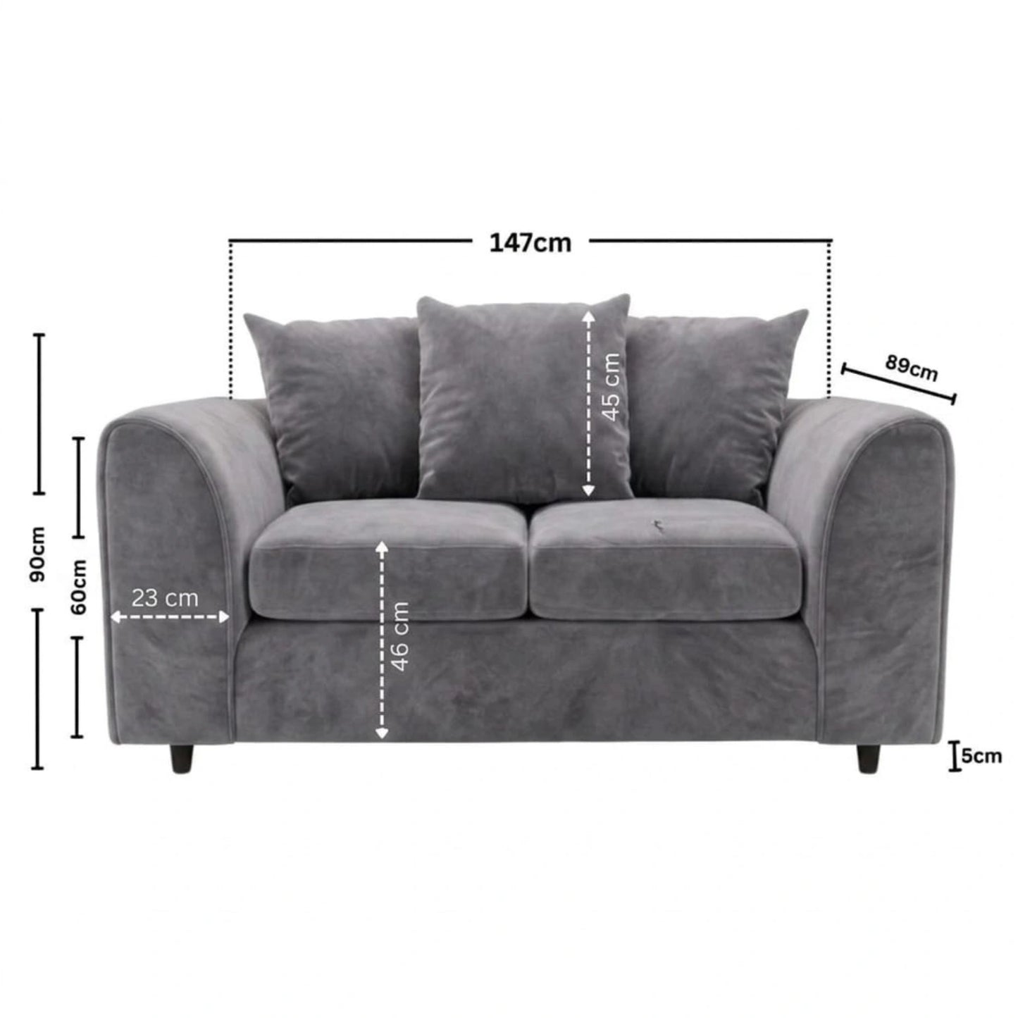 2 seater Light Grey