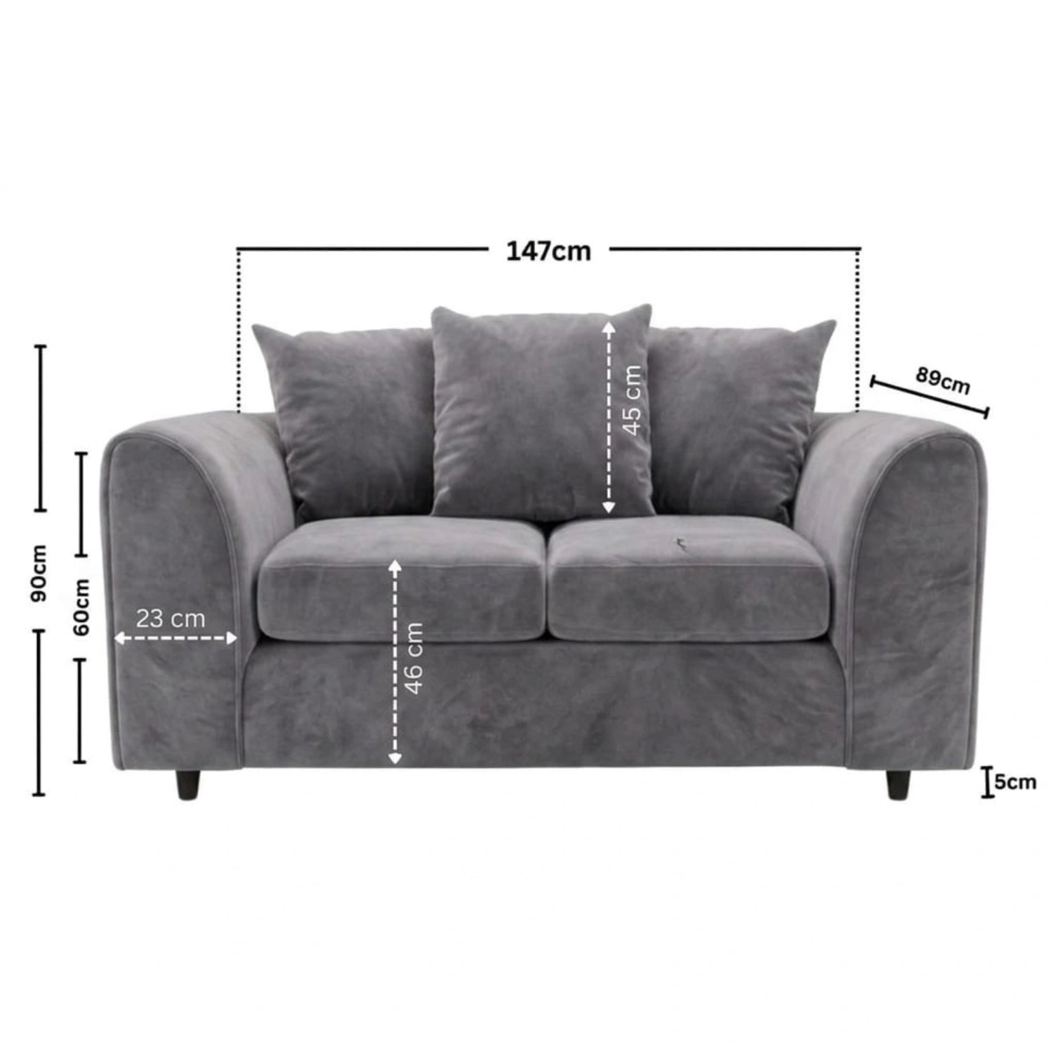 2 seater Light Grey