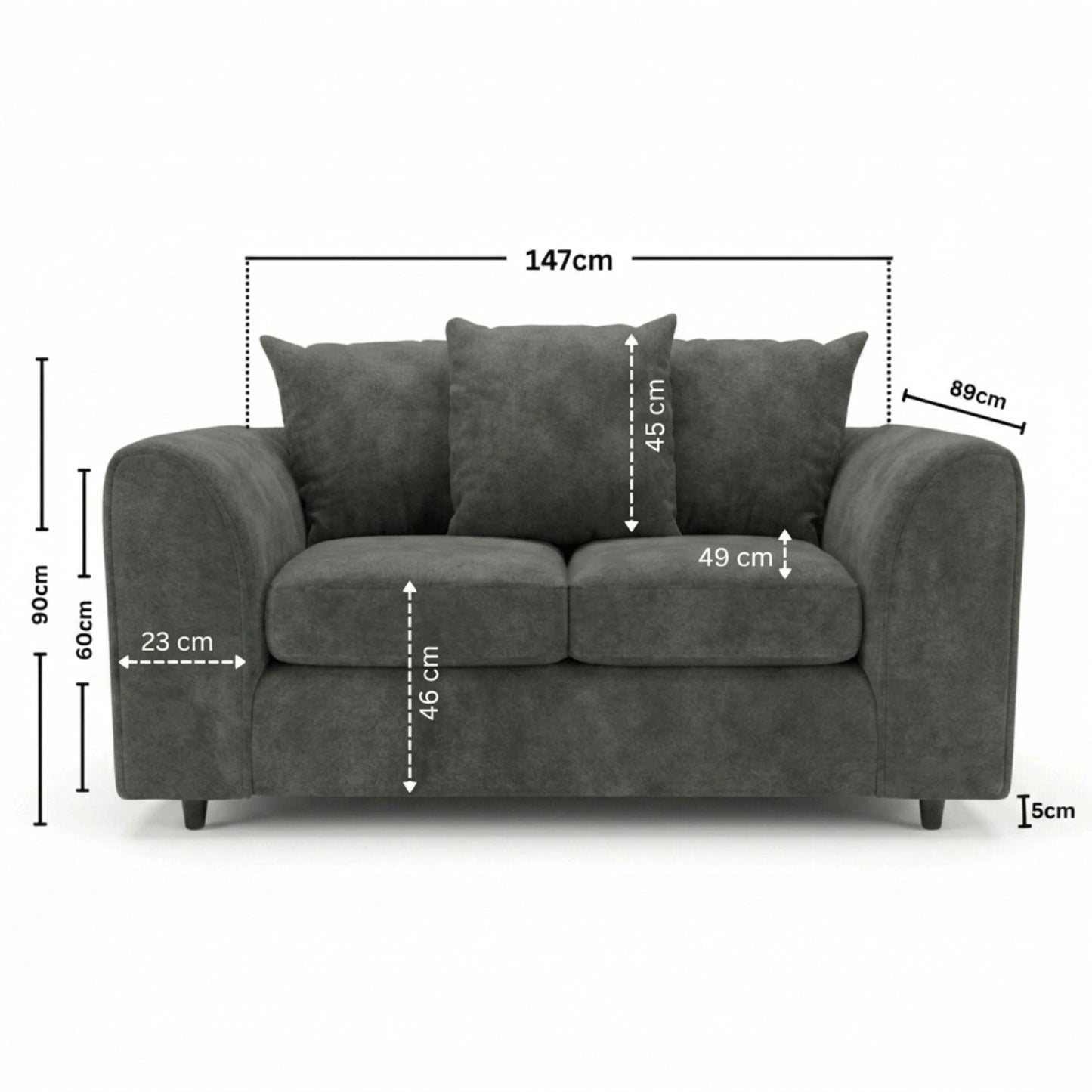 2 seater Dark Grey