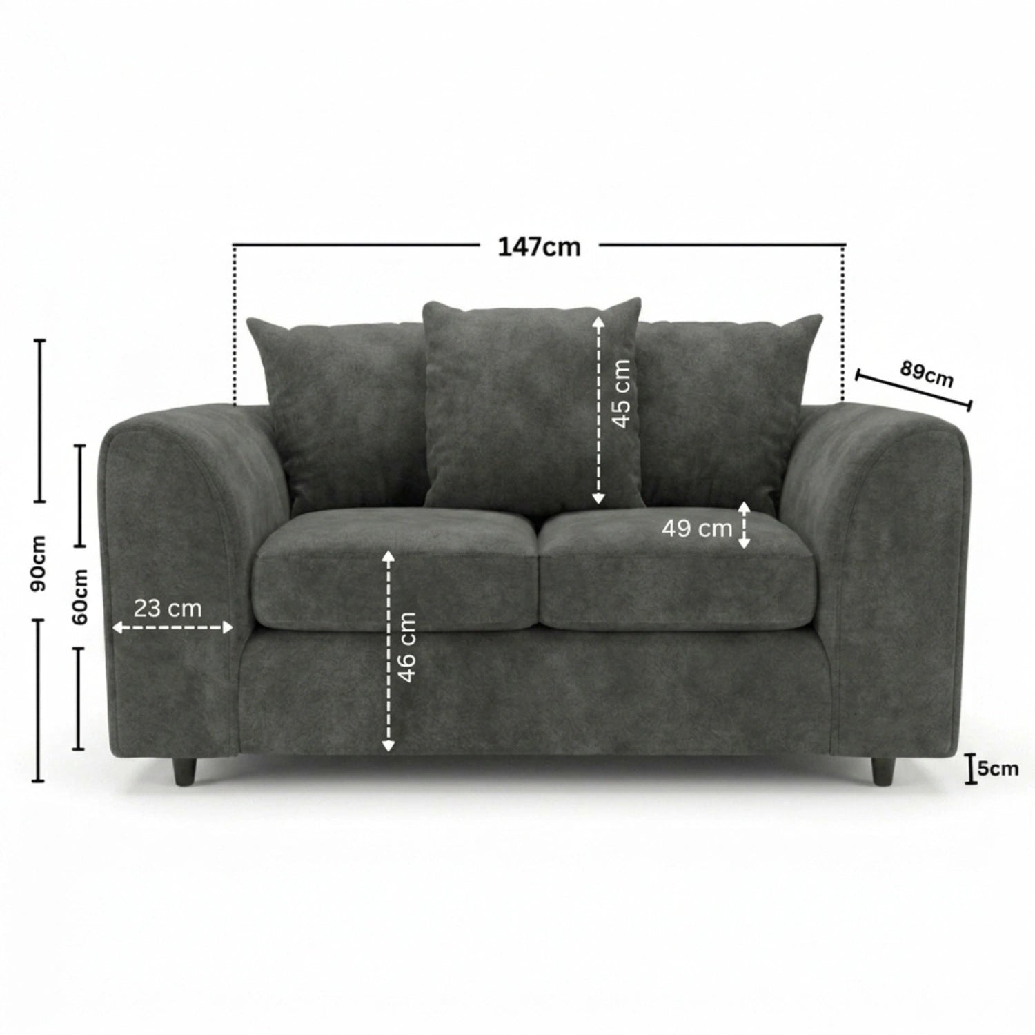 2 seater Dark Grey