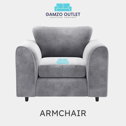 PLUSH FABRIC SCATTER BACK SOFA  SET