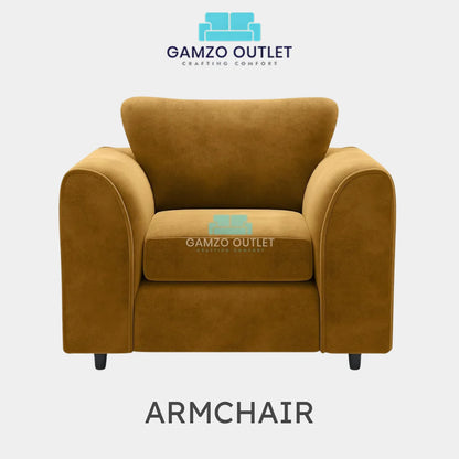 PLUSH FABRIC FULL BACK SOFA SET - Gamzo Outlet