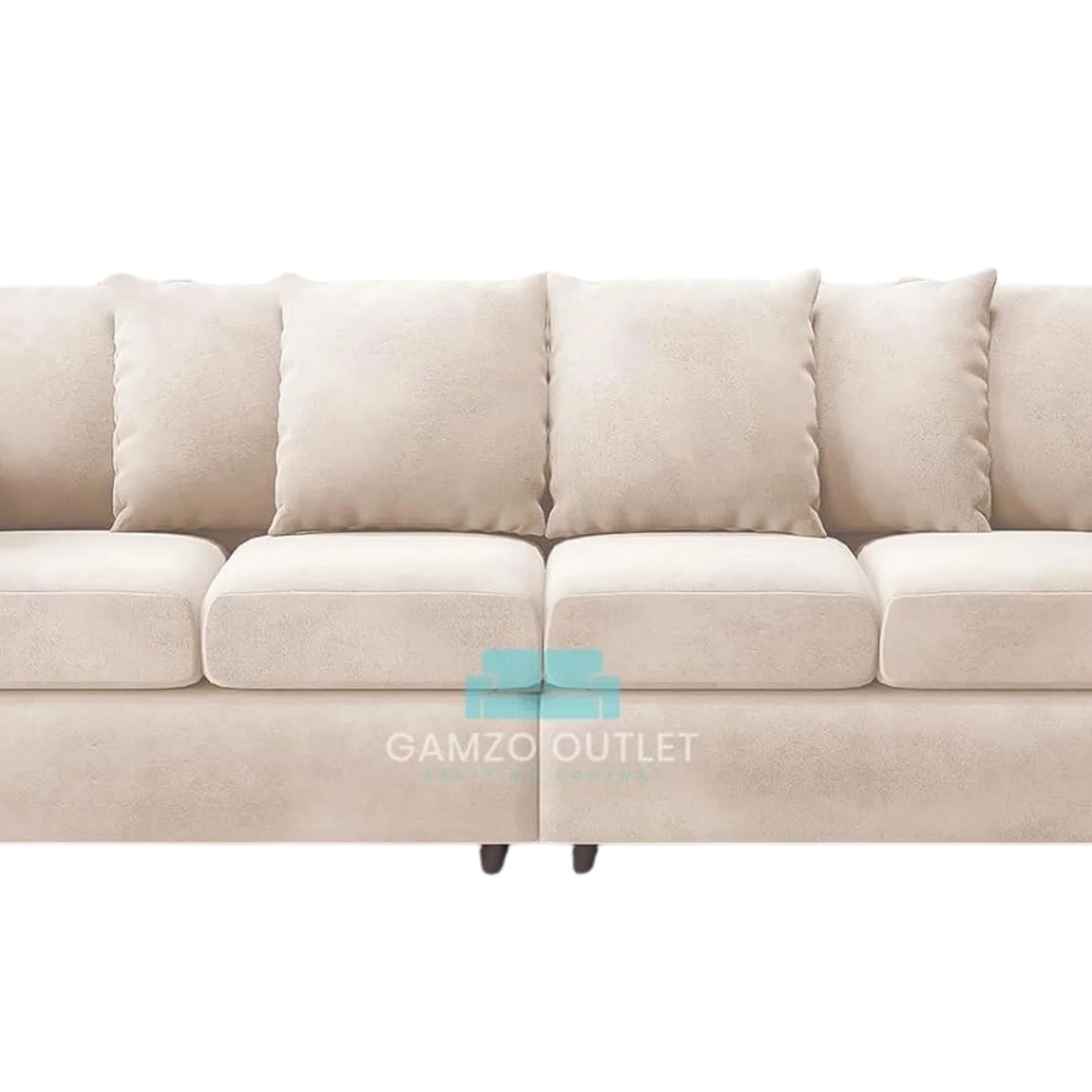 Plush Fabric 4 Seater Scatter Back Sofa