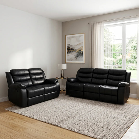 3 + 2 seater black