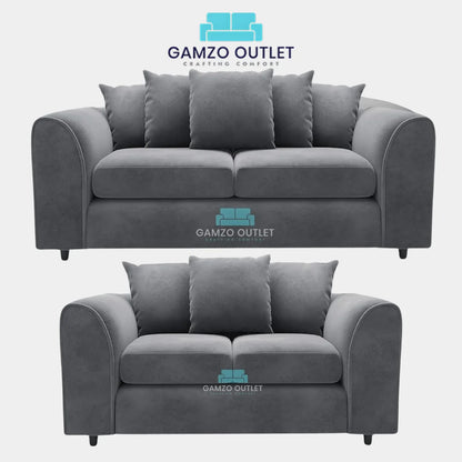 PLUSH FABRIC SCATTER BACK SOFA  SET