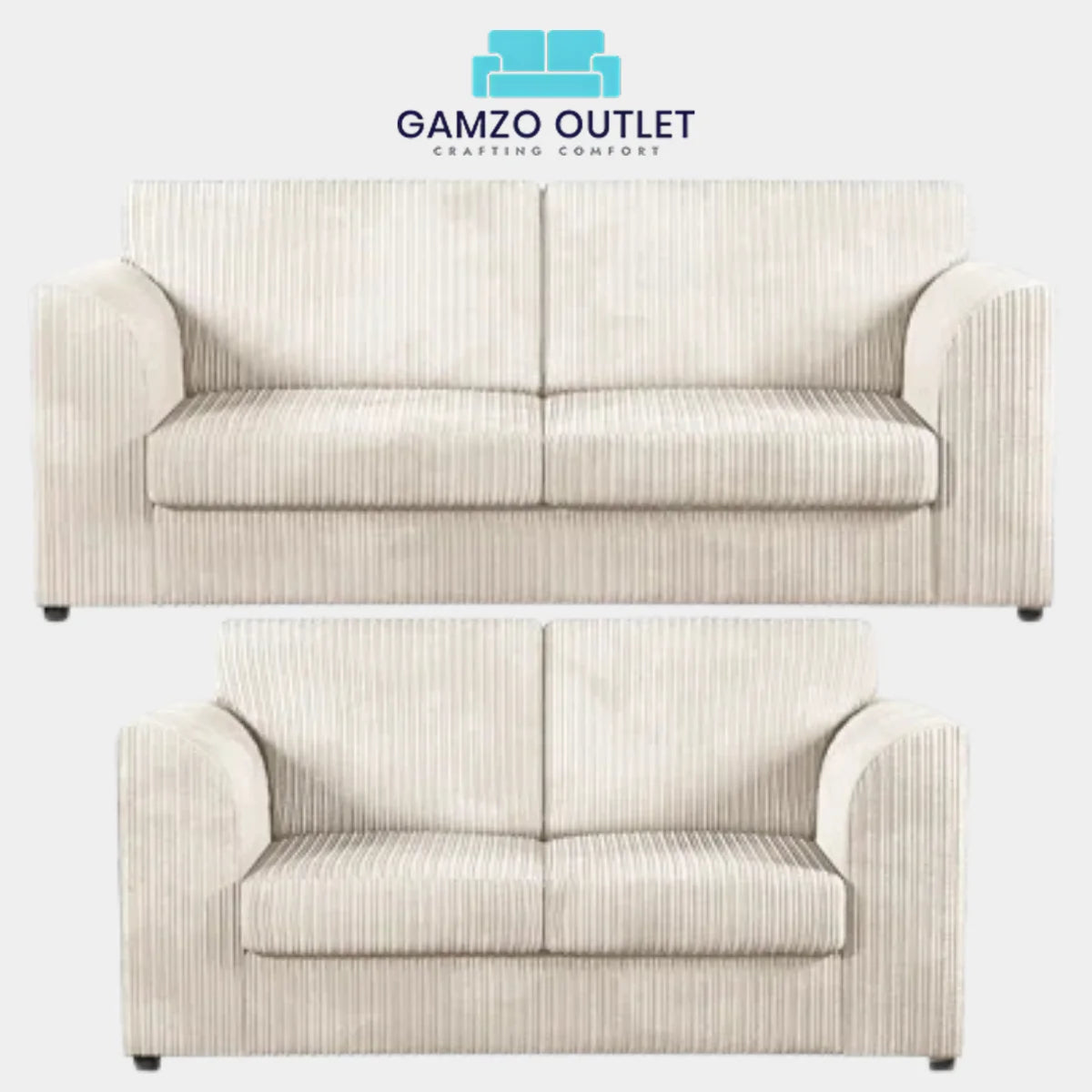 JUMBO CORD FULL BACK SOFA SET