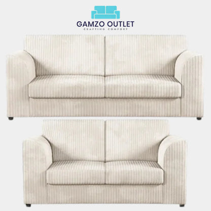 JUMBO CORD FULL BACK SOFA SET