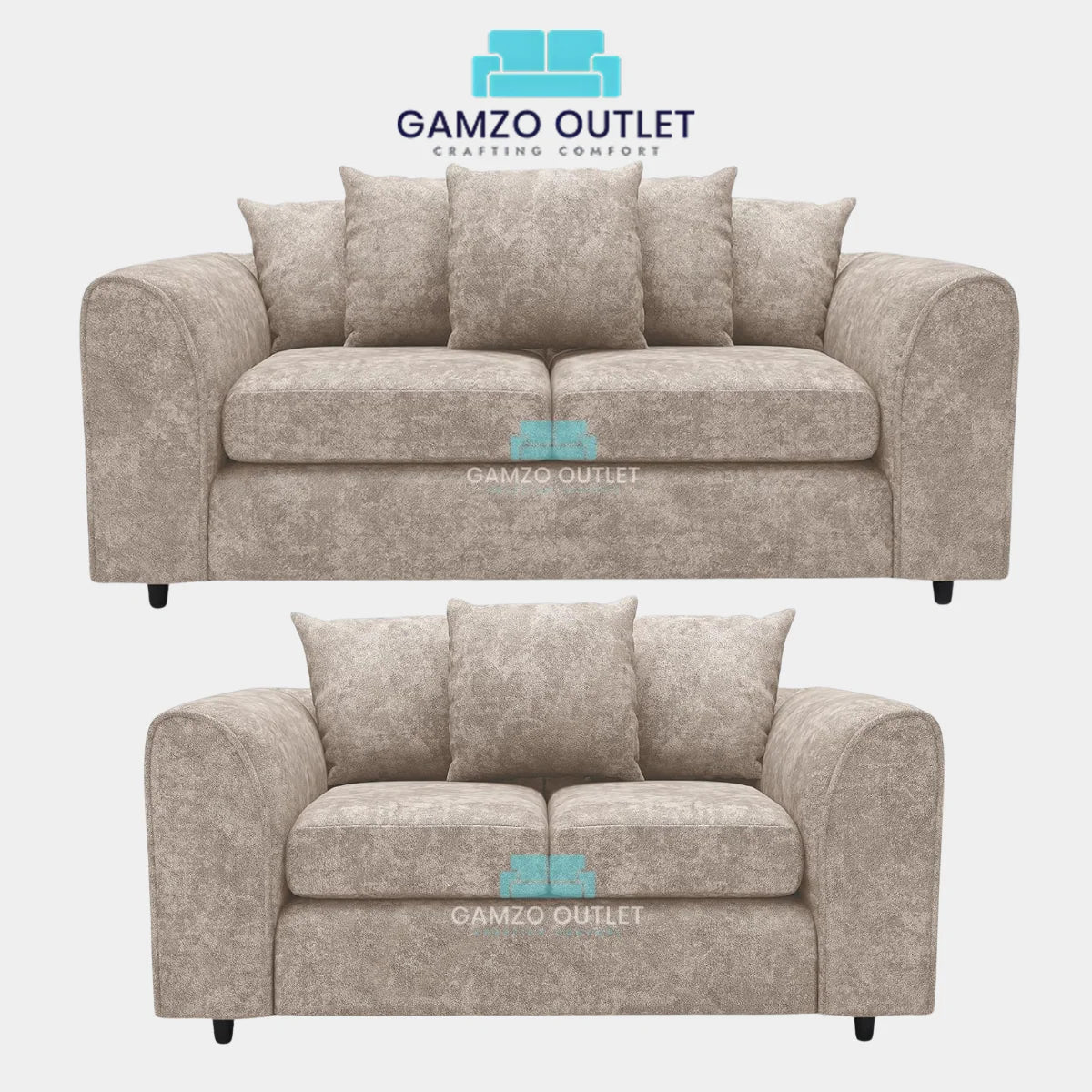 ALASKA FABRIC SCATTER BACK SOFA SET