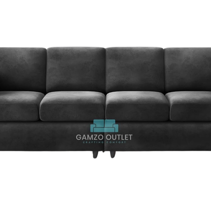 Plush Velvet 4 Seater Full Back Sofa