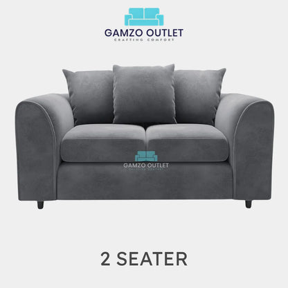 PLUSH FABRIC SCATTER BACK SOFA  SET