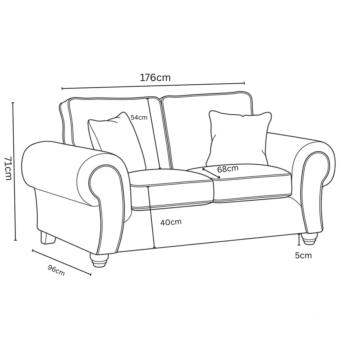 2 seater light grey