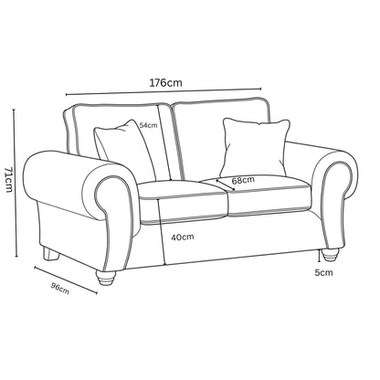 2 seater light grey