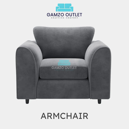 PLUSH FABRIC SCATTER BACK SOFA  SET