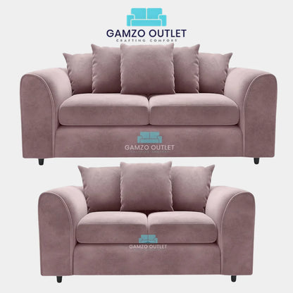 PLUSH FABRIC SCATTER BACK SOFA  SET