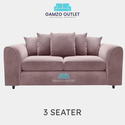 PLUSH FABRIC SCATTER BACK SOFA  SET