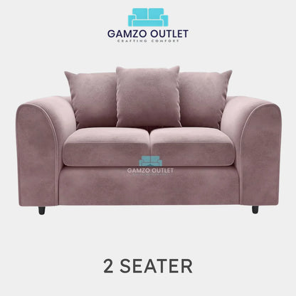 PLUSH FABRIC SCATTER BACK SOFA  SET