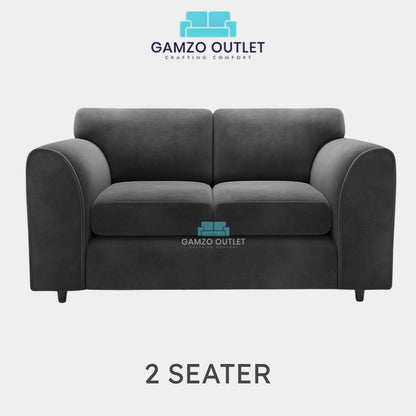 PLUSH FABRIC FULL BACK SOFA SET - Gamzo Outlet