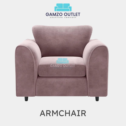 PLUSH FABRIC SCATTER BACK SOFA  SET