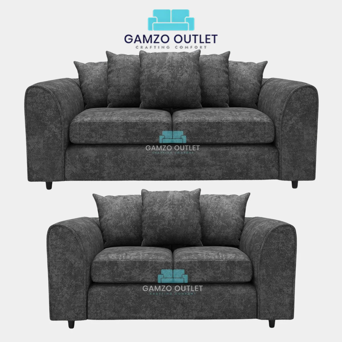 ALASKA FABRIC SCATTER BACK SOFA SET