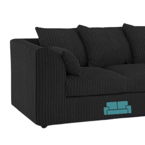 XL Jumbo Cord Fabric L Shape Scatter Back Sofa