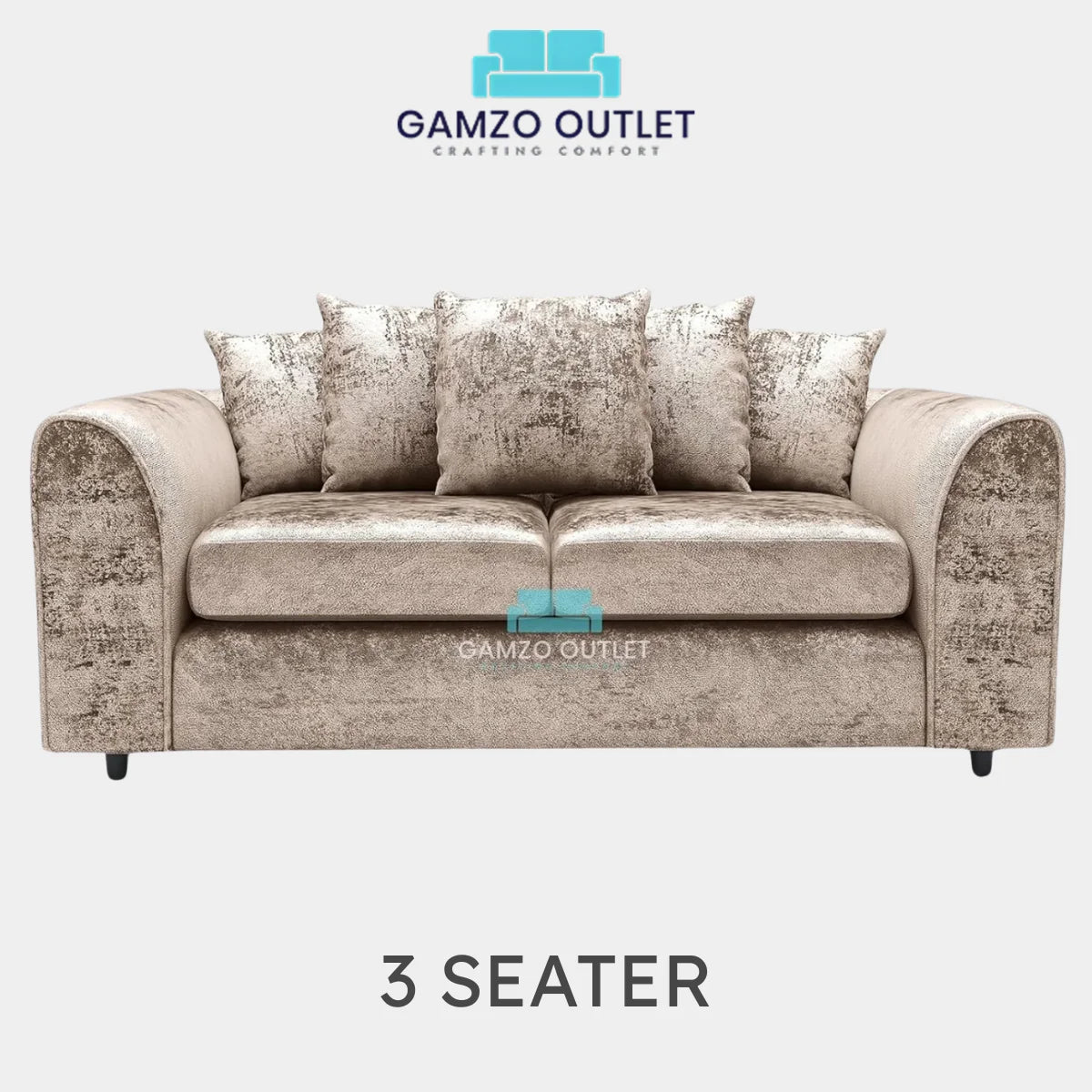 CRUSHED VELVET SCATTER BACK SOFA SET