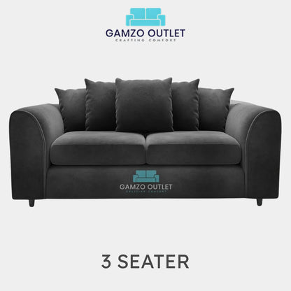 PLUSH FABRIC SCATTER BACK SOFA  SET