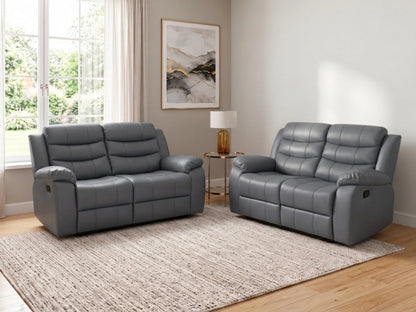 Grey Model R Recliner Sofa by Gamzo Outlet, two-seater with plush cushions and modern design, perfect for living room comfort.