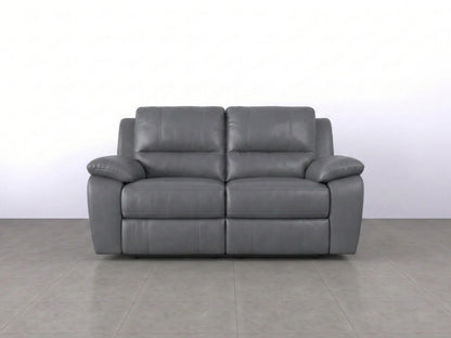 Gray Model R Recliner Sofa from Gamzo Outlet, showing the two-seater design with plush cushions and modern style.