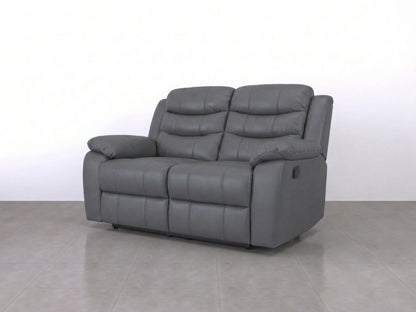Grey Model R recliner sofa with two seats from Gamzo Outlet, featuring plush cushions and modern design.