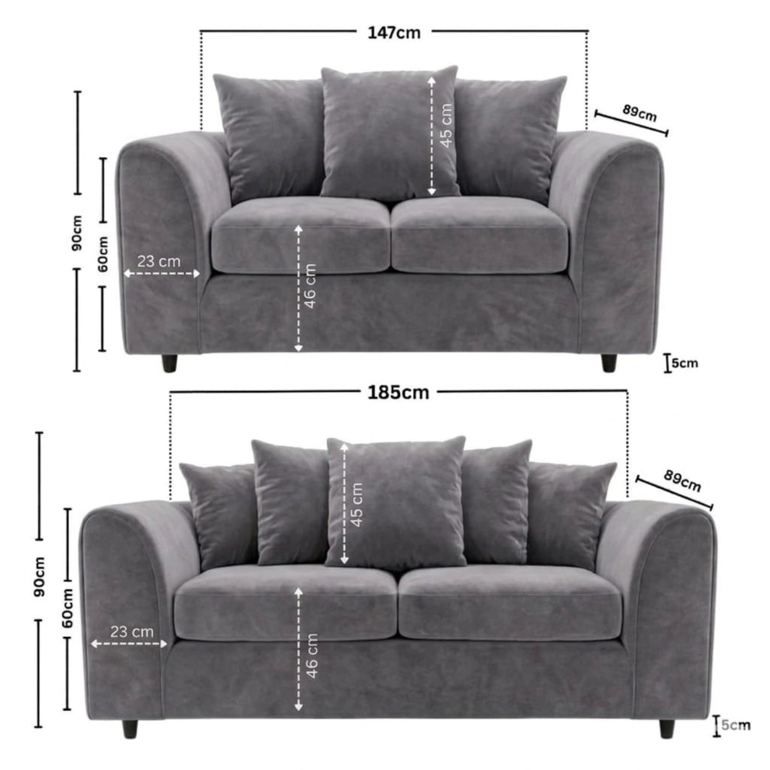 3+2 seater Light  Grey