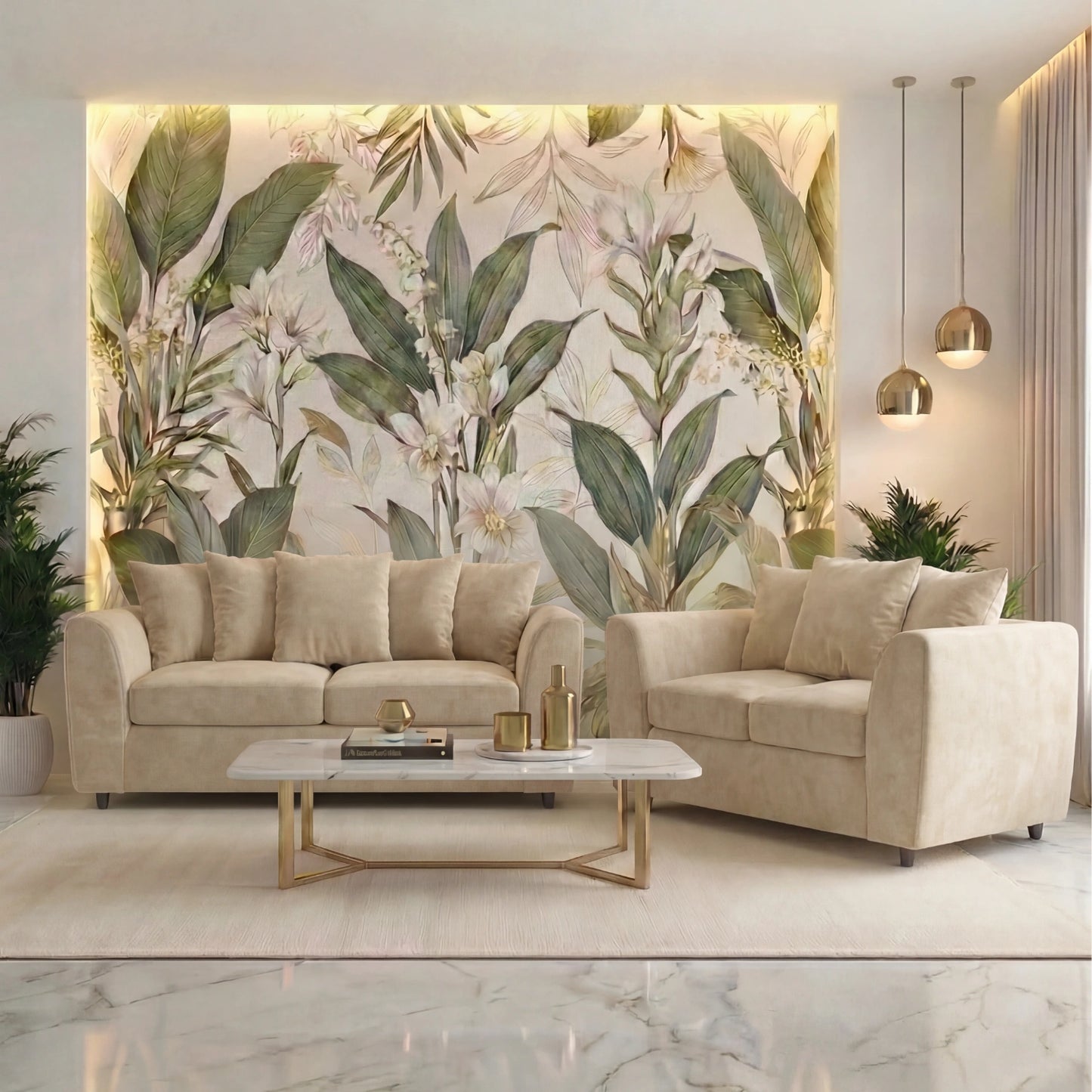3+2 seater Cream