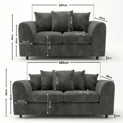 3+2 seater Dark Grey