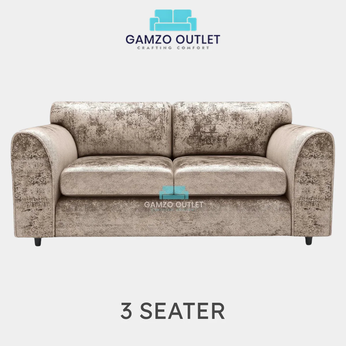 CRUSHED VELVET FULL BACK SOFA SET