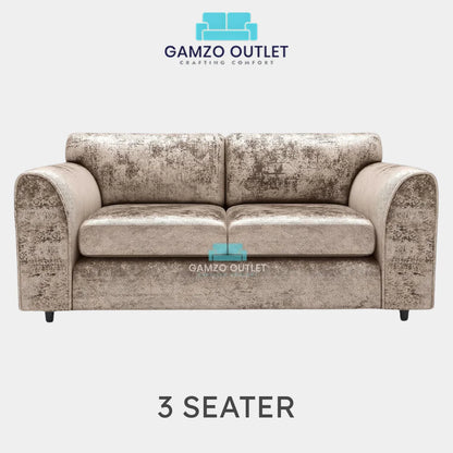 CRUSHED VELVET FULL BACK SOFA SET