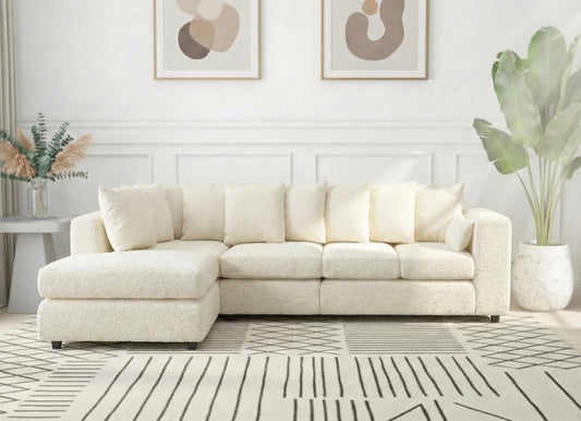 Boucle Scatter Back XL L Shape Sofa - Gamzo Outlet