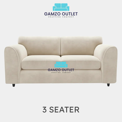 PLUSH FABRIC FULL BACK SOFA SET - Gamzo Outlet