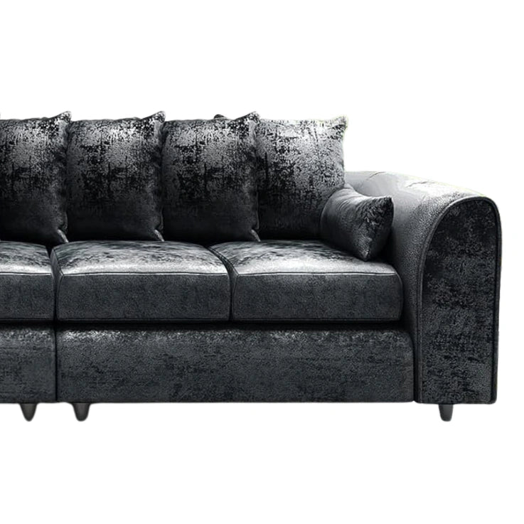 Crushed Velvet Scatter Back XL L Shape Sofa