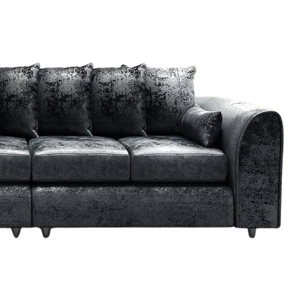 Crushed Velvet Scatter Back XL L Shape Sofa