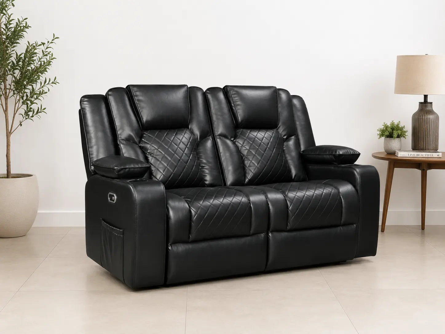 2 seater black