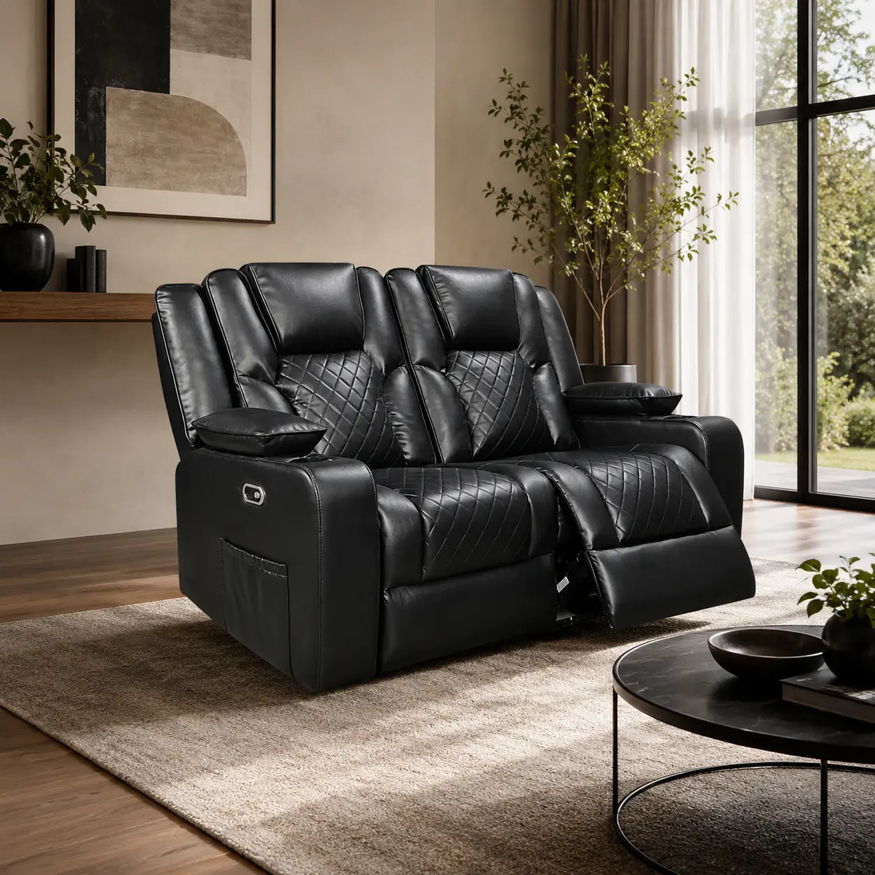 2 seater black