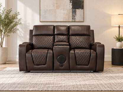 Brown Model B electric recliner sofa by Gamzo Outlet, showing a comfortable 2-seater with reclining features