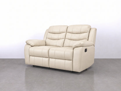 Cream Model R 2 Seater Recliner Sofa by Gamzo Outlet, showcasing plush fabric and comfortable reclining seats.