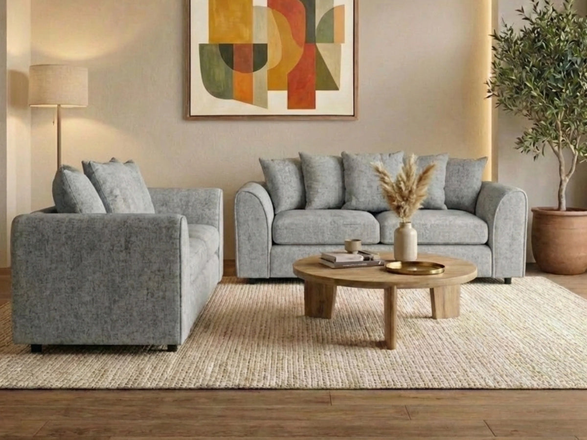 Alaska Fabric Scatter Back Sofa Set