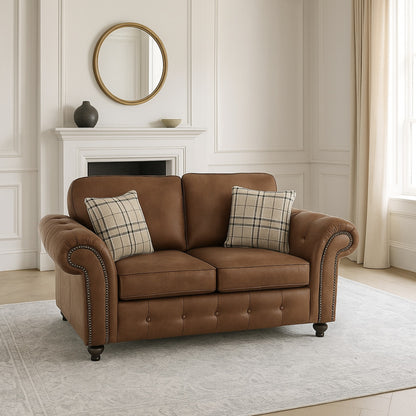 Oakland Full Back Leather Sofa - Gamzo Outlet